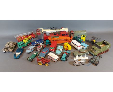 A Dinky toys Shado 2 together with a collection of die cast model vehicles by Corgi, Matchbox and others 