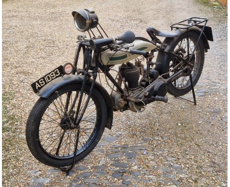 A 1927 Triumph Motorcycle, registration number AS 1093, first registered 13/01/1927, Chassis number 1002557, engine number 24
