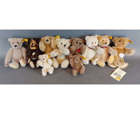 A Historic Stieff Miniature II bear, together with nine Steiff miniature bears 