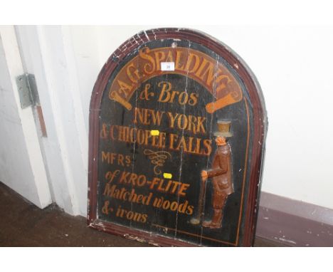 A VINTAGE ADVERTISING SIGN FOR A.G.SPALDING