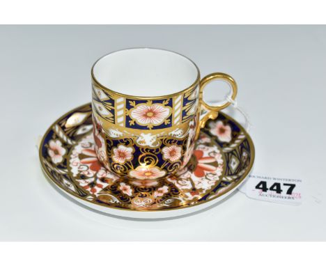 A ROYAL CROWN DERBY IMARI 2451 COFFEE CAN AND SAUCER, bearing red printed backstamps and date cyphers for 1909 (2) (Condition