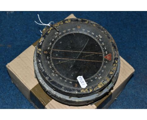 A WORLD WAR II AERONAUTICAL COMPASS, TYPE P4A, as used in Spitfire and Lancaster Bomber aircraft, serial No. 353871 (1) (Cond