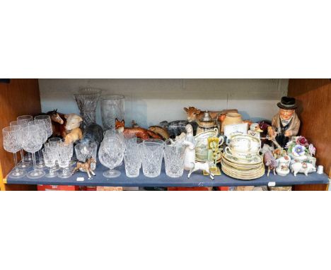 Beswick Beatrix Potter figures, donkeys, horses &amp; foals (a.f); together with a group of household ceramics and glass, inc