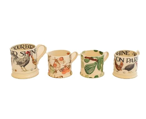 Emma Bridgewater, two large mugs with chickens and six small size cups including two fig design examples (8)Condition report: