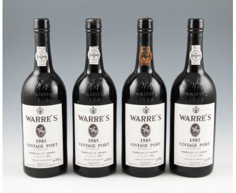 Warre's Vintage Port 1985. Excellent labels & capsules. 4 bottles.