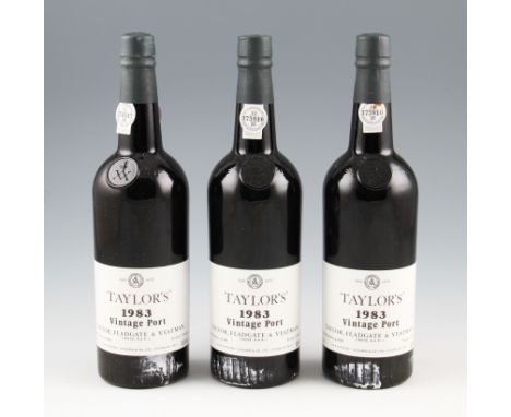 Taylor's Vintage Port 1983. Excellent labels & capsules. 3 bottles.
