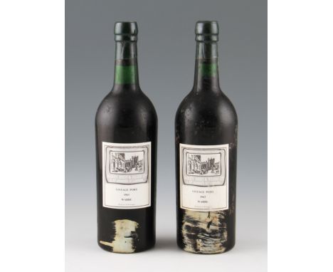 Warre 1963 Vintage Port by Berry Bros & Rudd. Fill level into neck, very good labels & capsules. 2 bottles