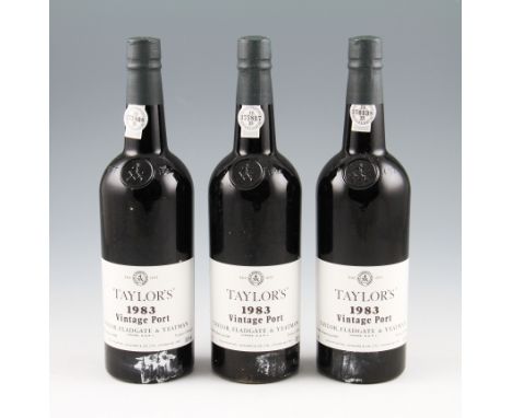 Taylor's Vintage Port 1983. Excellent labels & capsules. 3 bottles.