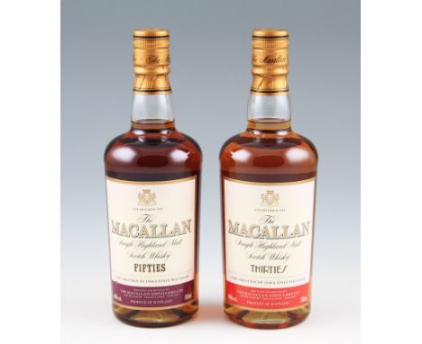 Macallan Single Malt Scotch Whisky 2 bottles. 1 x Thirties 50cl & 1 x Fifties 50cl.