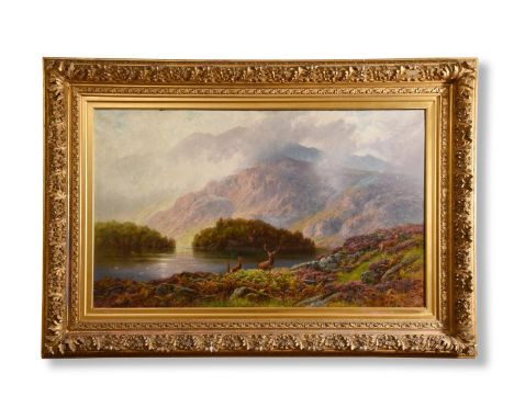 CHARLES STUART (SCOTTISH 1854-1904)ELLEN'S ISLE, LOCH KATRINE Oil on canvas Signed (lower right)76 x 126cm (29¾ x 49½ in.)Pro