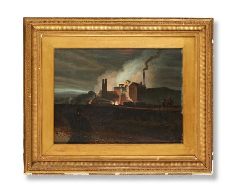 ATTRIBUTED TO JOHN PETHERICK (BRITISH 1788-1861)LORD BUTE'S IRONWORKS, RHYMNEY, SOUTH WALESOil on canvas, a pair 42.5 x 56cm 