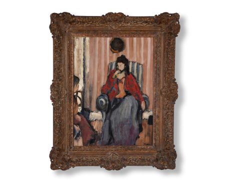 λ  GEOFFREY TIBBLE (BRITISH 1909-1952)WOMAN SEATED IN AN INTERIOR Oil on canvas Signed (lower right)59 x 43cm (23 x 16¾ in.)P