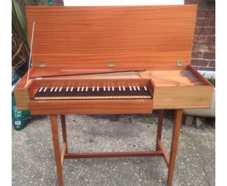 John Morley (c1966)A 4 octave ‘Bach’ clavichord in a light mahogany case on 4 slender legs.  This instrument is sold with an 