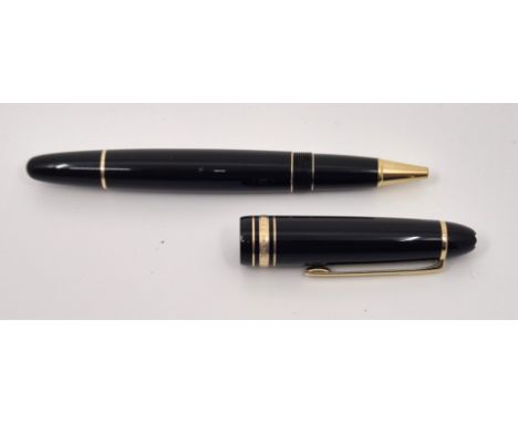 A Montblanc Meisterstuck rollerball pen, black,&nbsp;serial no.EK1045099, requiring refill.