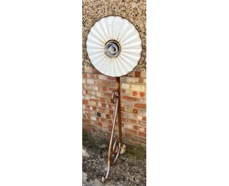 A large early 20th cent French enamel street lamp