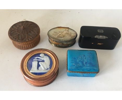 A collection of 19th cent trinket boxes&nbsp;