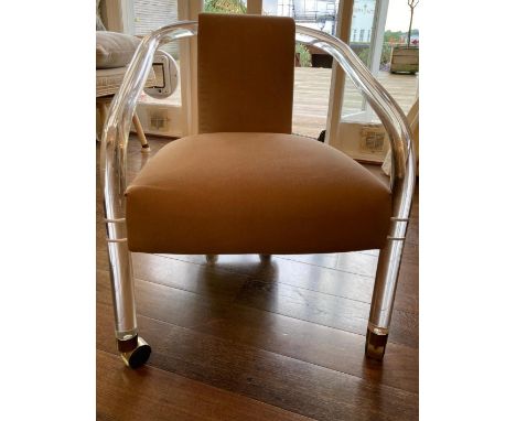 Mid-Century armchair by American Charles Hollis Jones, together with&nbsp;two perspex tables and a lamp
