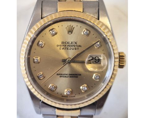 A Rolex Oyster Perpetual Superlatve Chronometer automatic ladies' bracelet watch, two-tone stainless steel and gold, having s