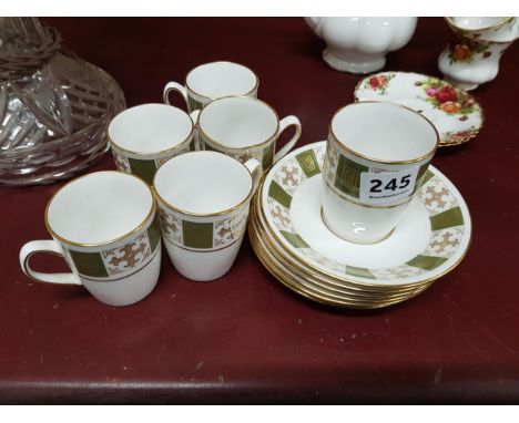 6 SPODE COFFEE CANS &amp; SAUCERS 