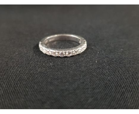 PLATINUM AND DIAMOND ETERNITY RING WITH CIRCA 0.50 CARAT OF DIAMONDS - COLOUR I/J SI2 