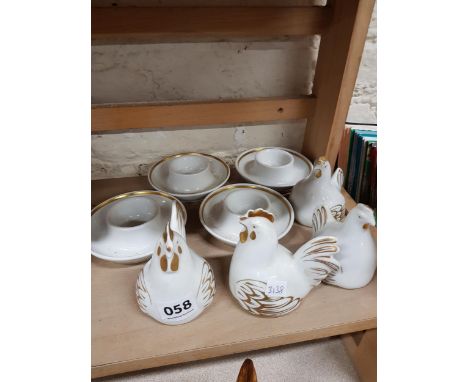 SET OF 4 ROYAL WORCESTER COVERED HEN EGG CUPS