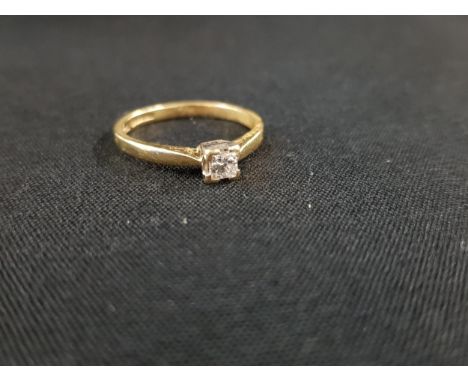 18 CARAT YELLOW GOLD DIAMOND SOLITAIRE RING WITH 0.25 CARAT OF DIAMOND 