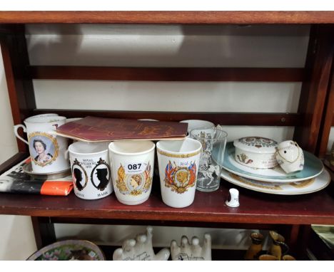 SHELF LOT OF ROYAL MEMORABILIA 