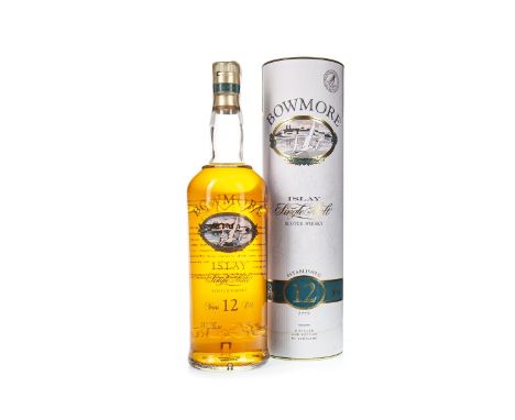 BOWMORE AGED 12 YEARS SCREEN PRINT ONE LITRE Single Malt Scotch Whisky One litre, 43% volume, in tube.Condition Reports:A con