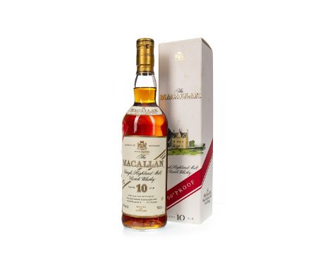 MACALLAN 10 YEARS OLD 100 PROOF Single Malt Scotch Whisky Matured in sherry wood. 70cl, 57% volume, in carton.Condition Repor