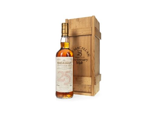 MACALLAN 1968 ANNIVERSARY MALT 25 YEARS OLD Single Malt Scotch Whisky Bottled 1994. 70cl, 43% volume, in wooden box.Condition