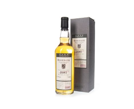 ROSEBANK 1981 FLORA & FAUNA CASK STRENGTH Single Malt Scotch Whisky Bottled 1997, bottle no. 1038. 70cl, 63.9% volume, in car