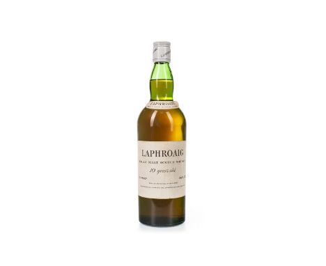 LAPHROAIG 10 YEARS OLD PRE-ROYAL WARRANT Single Malt Scotch Whisky Distilled and bottled by D. Johnston & Co. Ltd. 26 2/3 fl.