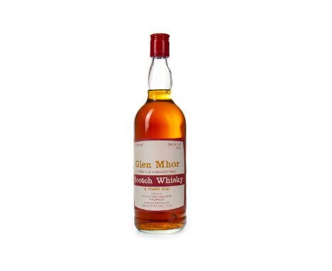 GLEN MHOR 8 YEARS OLD 70° PROOF Single Malt Scotch Whisky 26 2/3 fl.oz (75cl), 70° proof. Condition Reports:A condition repor
