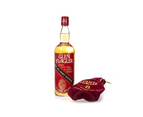 GLEN FLAGLER RARE ALL-MALT 8 YEARS OLD Single Malt Scotch Whisky 26 2/3 fl.oz, 70° proof, in felt pouch.Condition Reports:A c