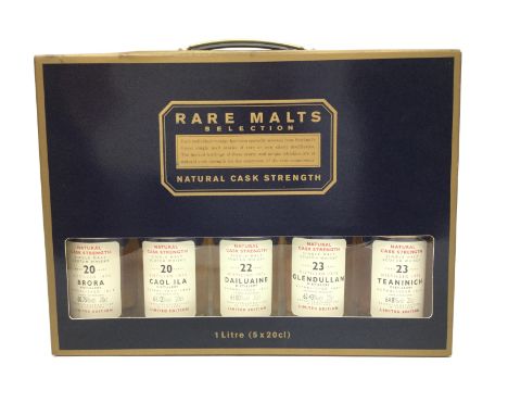 RARE MALTS SELECTION 200ML PACK (5x200ML) Single Malt Scotch Whisky Contains Brora 1977 aged 20 years (60.75%), Caol Ila 1975