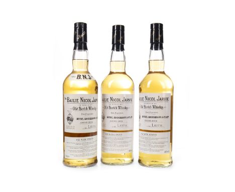 BAILIE NICOL JARVIE (3) Blended Scotch Whiksy 70cl, 40% volume. Three bottles. Condition Reports:A condition report on this l