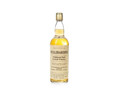 TULLIBARDINE 10 YEARS OLD 26 2/3 FL.OZ Single Malt Scotch Whisky 26 2/3 fl.oz, 70° proof.Condition Reports:A condition report