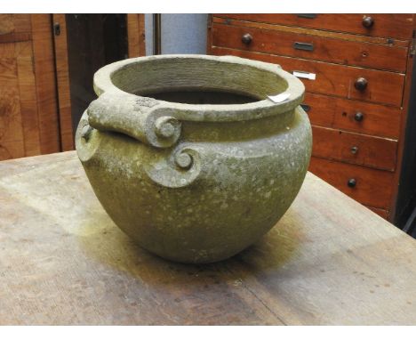 A Compton pottery type urn, and another garden jardiniere, 39cm and 49cm diameter