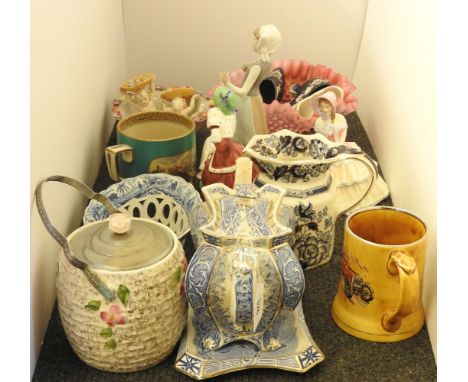 A large collection of miscellaneous ceramics, to include Dresden, Mason’s Sapphire, Spode, a Lladro figure, two Royal Doulton