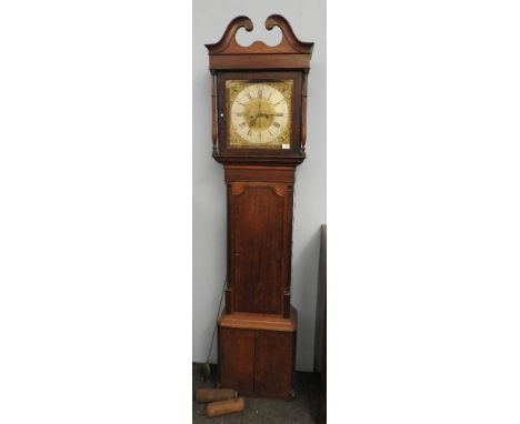 A 19th century mahogany longcase clock, with square dial, and eight day movement