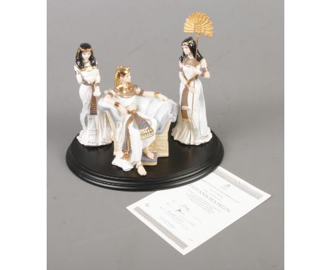 A limited edition Royal Worcester figure group titled The Court of Tutankhamun. With original certificate of authenticity and