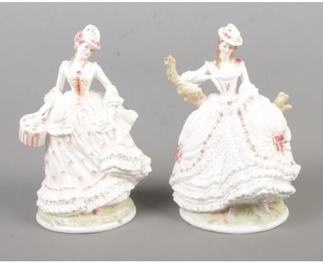 Two Royal Worcester Seasons of Romance Collection figures to include Song of Spring: Follow the Sun (No. 447/2,950) and Summe
