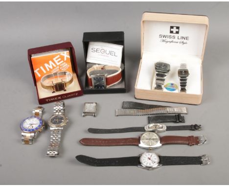 A collection of ten assorted wrist watches to include Sekonda, Oris, Accurist, Timex, etc.  