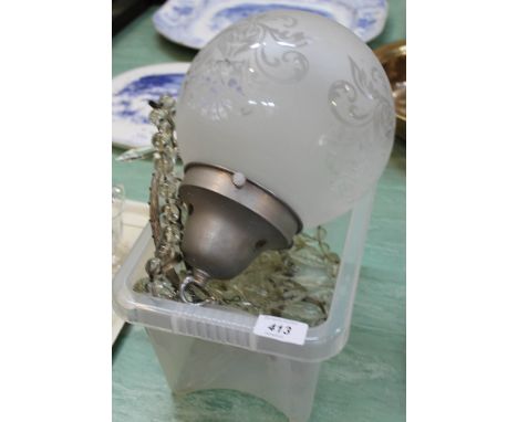 A cut glass droplet lamp plus a hall light