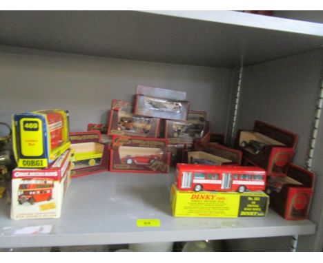 A selection of boxed model diecast vehicles to include a Dinky Toys single decker bus, model 283, Corgi and Great British Bus