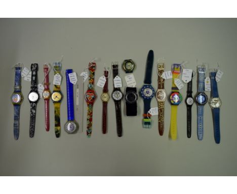Swatch Watch: sixteen various 1994 Swatch watches.