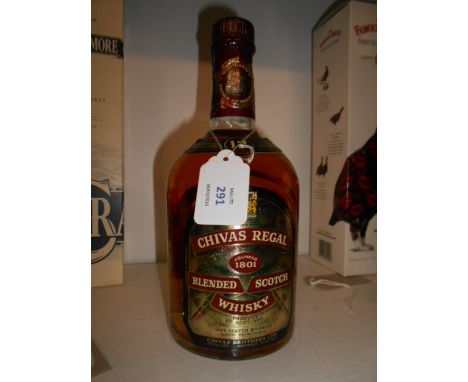 A bottle of 12 year old Chivas Regal blended Scotch Whiskey