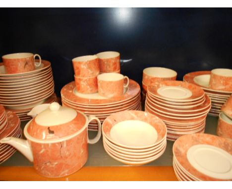 A large selection of Villeroy & Boch 'Siena' dinner service comprising of plates, bowls, cups, saucers, cream jug, tea pot