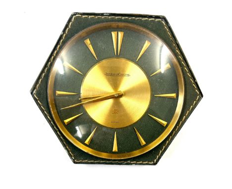Vintage swiss made Jaeger Lecoultre 8 day desk clock ticking 