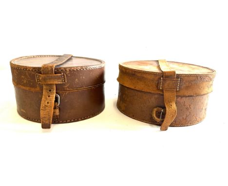 2 Vintage leather collar cases 